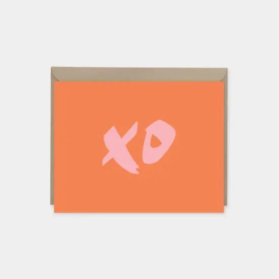 Brush Script XOXO Monogram Note Card {3}