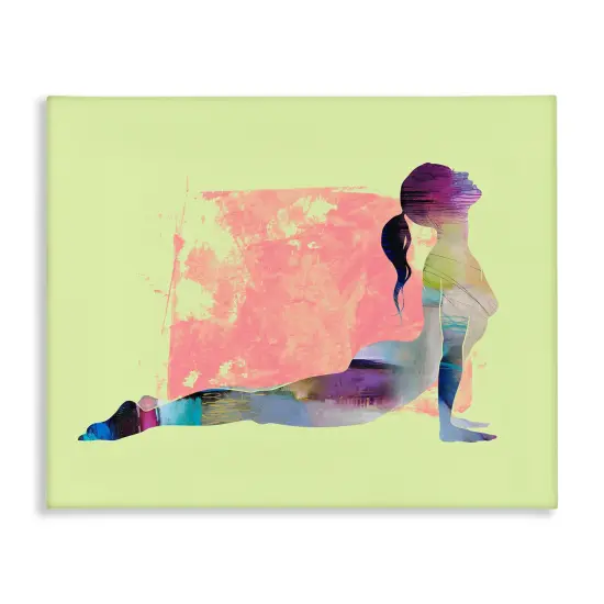 Stupell Industries Yoga Pose on Yellow Canvas Wall Art Design by Tim Parker {1}