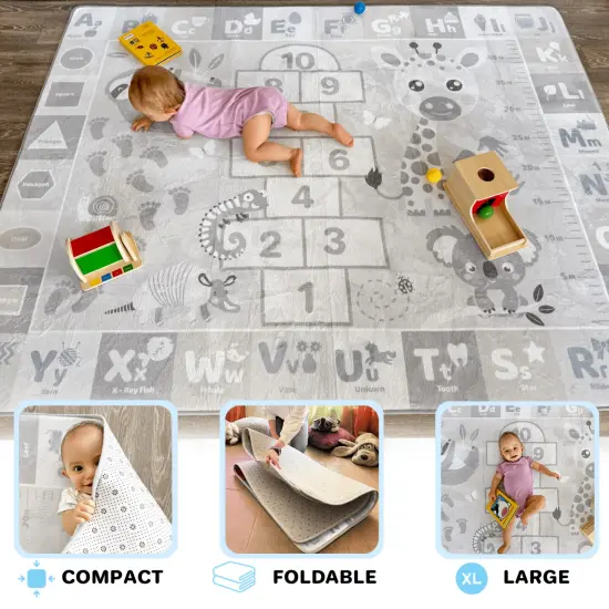Baby Play Mat for Floor - Super Soft Plush Surface for Toddlers {4}
