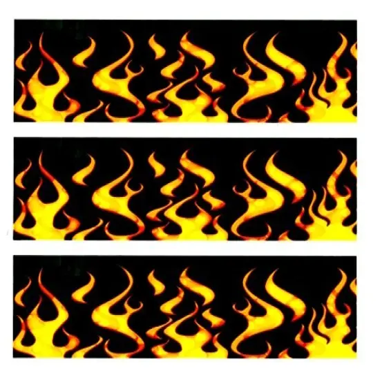 Fire and Flames Edible Cake Border Decoration Strips 3 Pk {1}