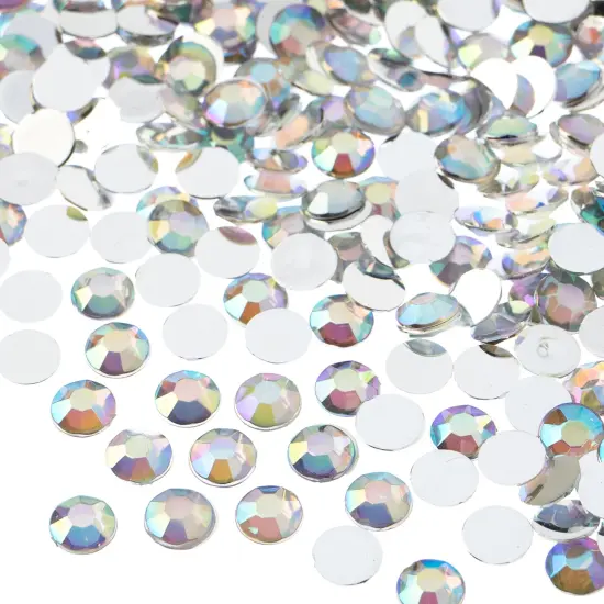 John Bead 6mm (SS28) Round Acrylic Flat Back Rhinestones, 1000pcs Crystal AB {1}