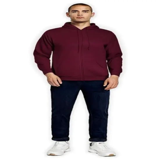 Gildan&reg; Classic Fit Full-Zip Long Sleeve Hooded Sweatshirt Cardinal red {1}