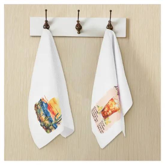 Makerflo Kitchen Towel for Drying High-Quality Polyester with Luxurious Waffle Weave Design Towels, Craft-Ready for DIY Gifts & Personalization - Sublimation {5}