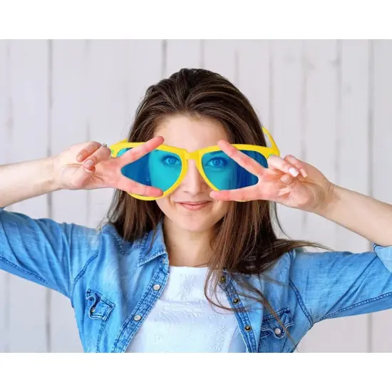 12 Pack Neon Giant Party Sunglasses Fun Glasses for Adult Kids Costume Favor Novelty, 3 Colors {2}