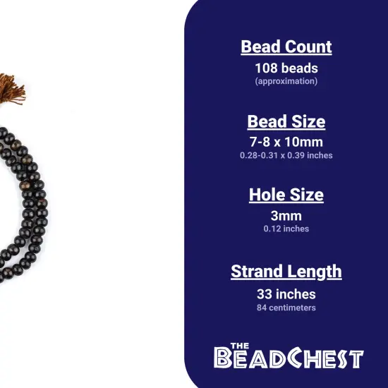 The Bead Chest Brown Mala Bone Beads (10mm) {4}
