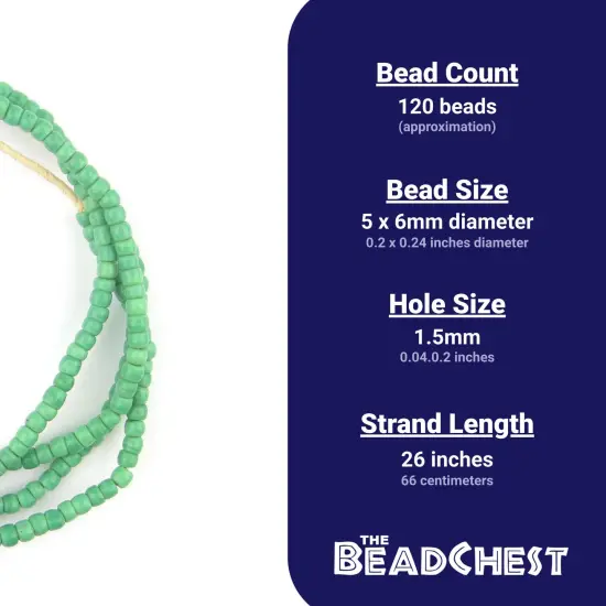 The Bead Chest Green Turkana Beads: Authentic East African Tribal Glass Beads from Kenya {3}