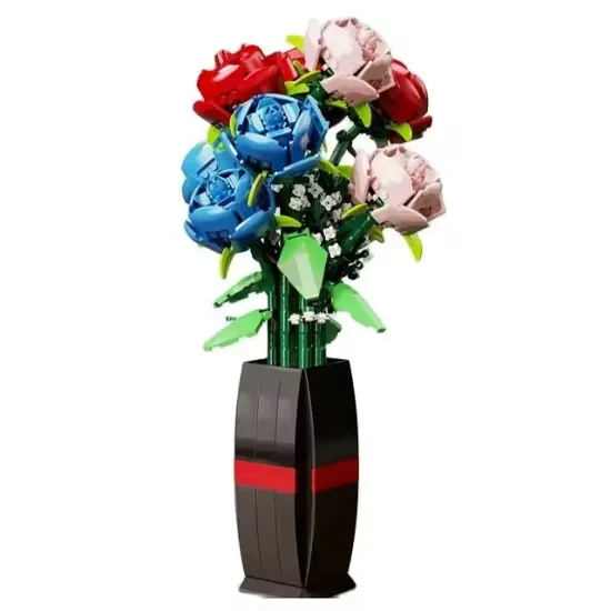 9 Roses of Eternal Love Building Brick Potted Flower F07M9-3(101) {2}