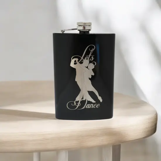 8oz BLACK Let's Dance Flask {2}