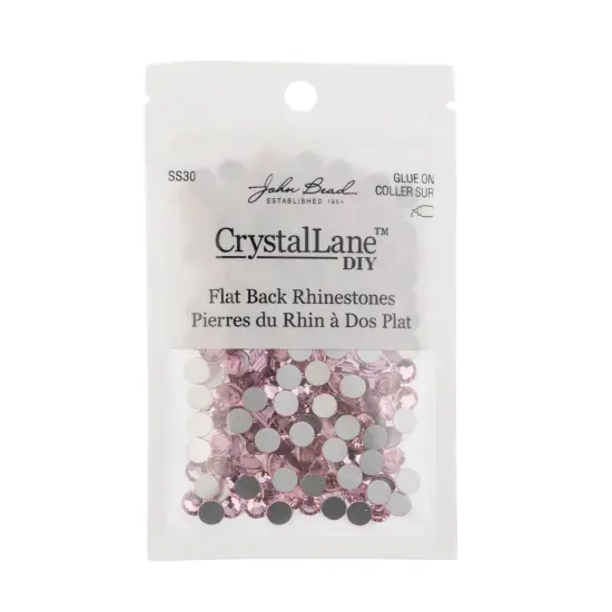 Crystal Lane DIY SS30 Glass Flatback Rhinestones, 288pcs Light Pink {3}