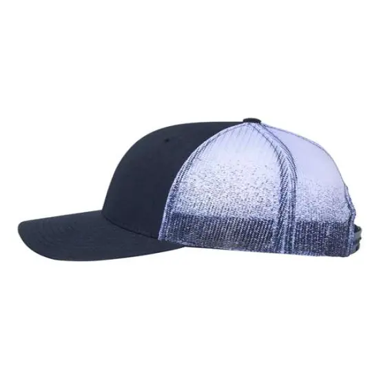 Richardson&reg; Printed Mesh Trucker Cap Green Camo/S Stripes {6}