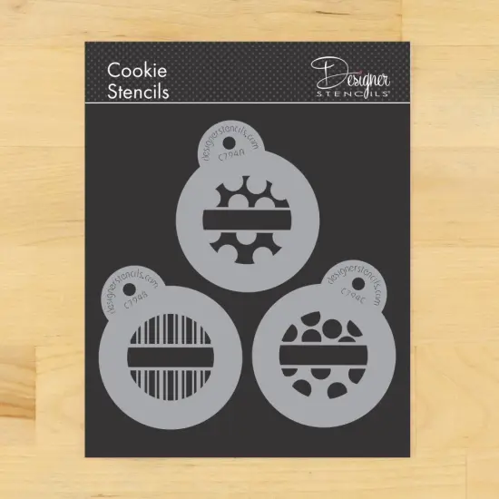 Mini Polka Dots and Stripes Cookie & Cupcake Stencil | C794 by Designer Stencils | Cookie Decorating Tools | {1}