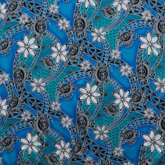 1 Yard Tiare Sea Turtles Polynesian Tribal Design Rayon Fabric 36in L x 45in W Orange {4}