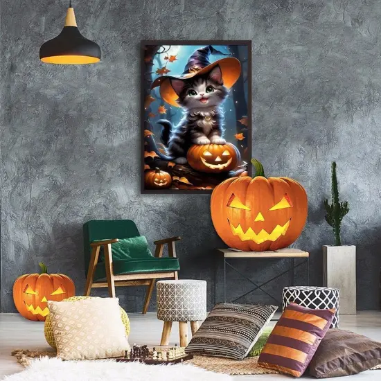 Halloween Cat Diamond Painting Kits {2}