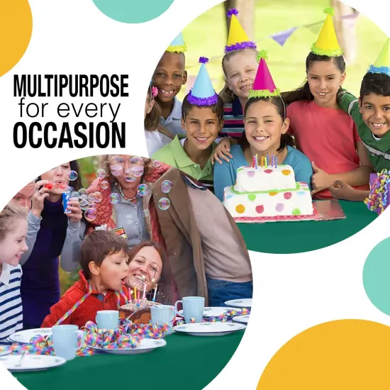  Party Solids 54" x 300' Plastic Table Cover Roll with Slide Cutter &ndash; Cut-to-Size Dispenser Box &ndash; Makes Up to 36 Disposable 8' Rectangle Tablecloths by Exquisite Dark Green {6}