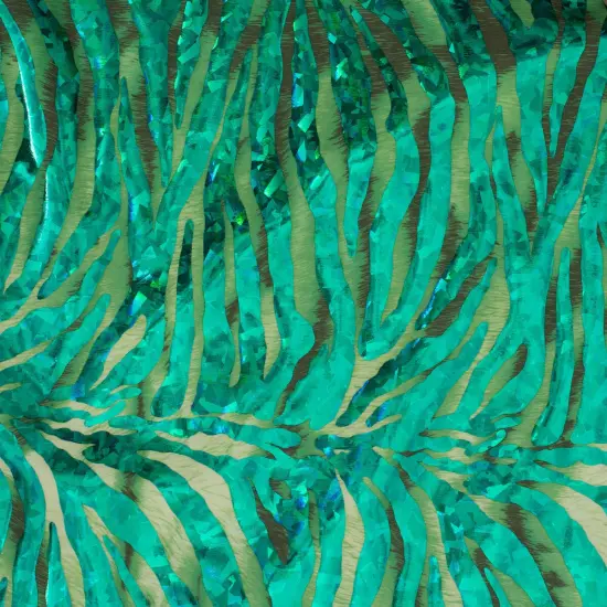 1 Yard Disco Big Zebra Hologram Spandex Fabric for Costumes Swimwear Dancewear Hot Pink Fuchsia {4}