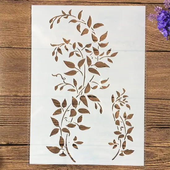 A4 Tree Vine Leaves Stencil - 8.3 x 11.7 Inch {4}