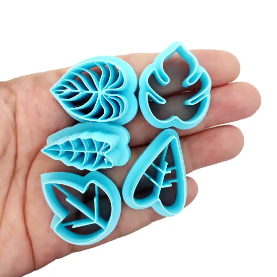 Plant Leaf Clay Cutter Bundle, 5 pc Indoor Plant Shapes, Adorabilities {2}