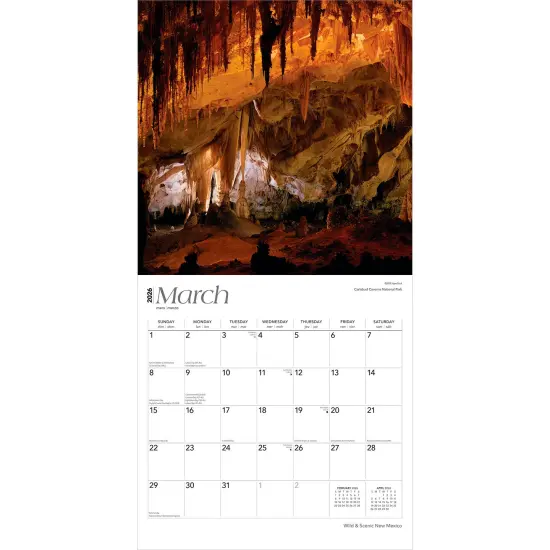 New Mexico Wild & Scenic | 2026 12 x 24 Inch (Hanging) Monthly Square Wall Calendar | Plastic-Free {3}