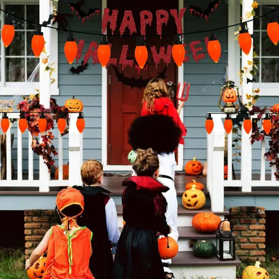 25Ft LED Orange Halloween Lights - Orange {5}