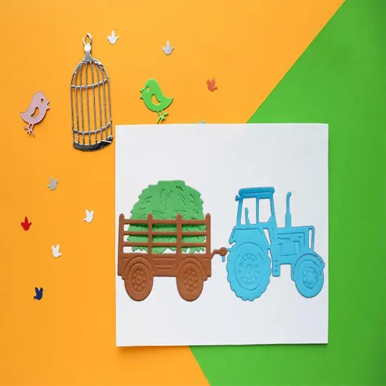 Metal Fall Farm Tractor Truck Cutting Dies for Card Making {2}