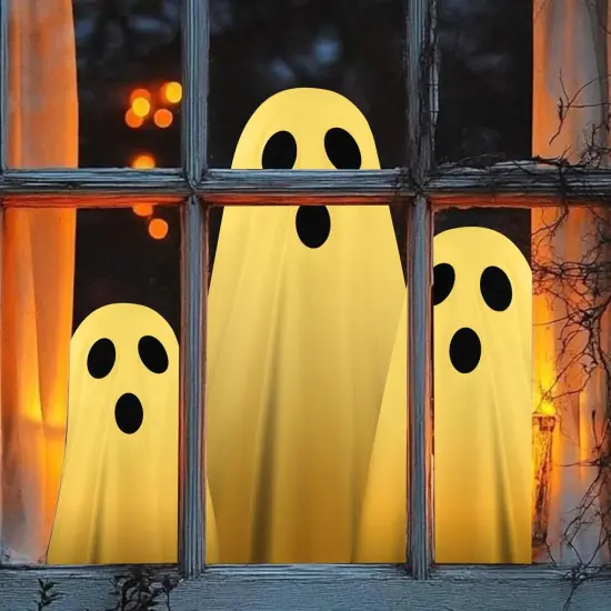 2 Pack Spooky Ghost with Witch Hat,Halloween Decorations Outdoor Indoor {5}