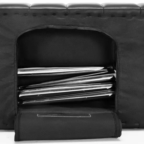 Modern Bedroom Bench with Tufted PU Leather Seat and Tapered Metal Legs for 3 Seating Black {2}