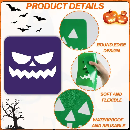 36Pcs Halloween Pumpkins Drawing Stencils - 8 Inch {3}