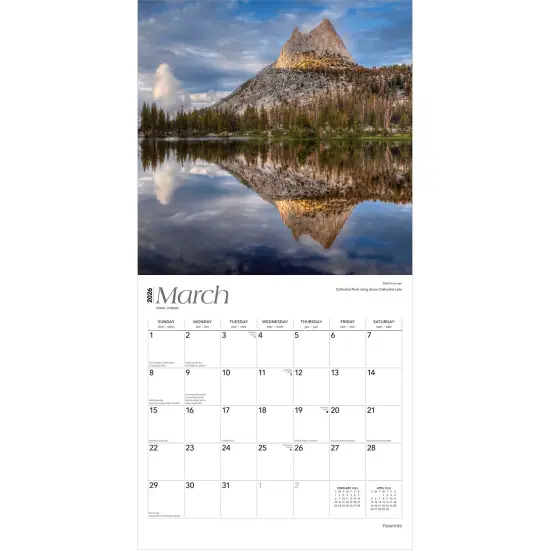 Yosemite | 2026 12 x 24 Inch (Hanging) Monthly Square Wall Calendar | Plastic-Free {3}