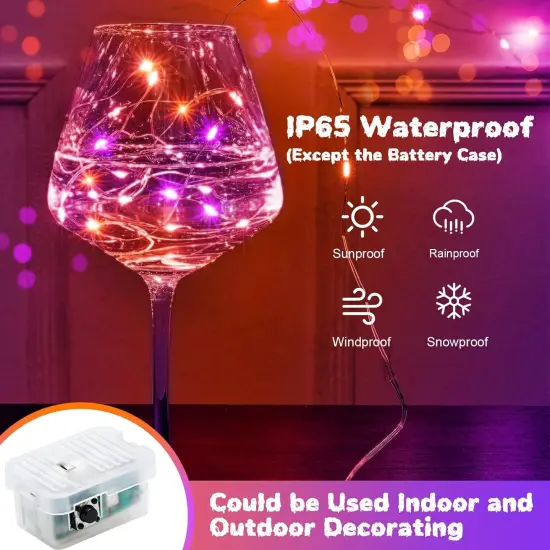 7ft 20 Mini LED Halloween Fairy String Lights Silver Wire {4}