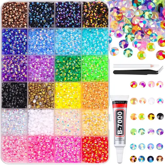 12600Pcs 4mm Jelly Resin Rhinestones with Glue - Multicolored {1}