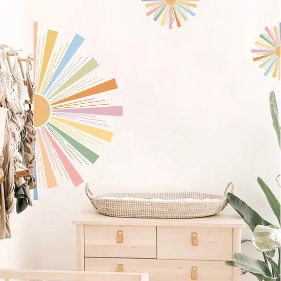 Half Sun Wall Decal Boho Sun Wall Stickers - Boho Sun {5}