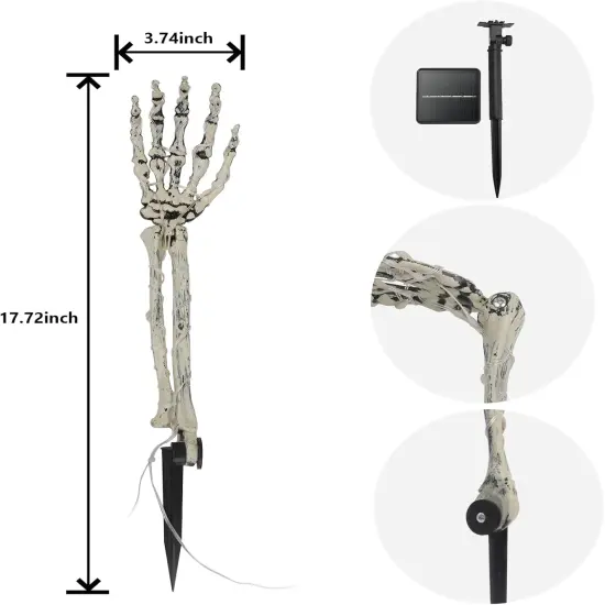 Halloween Decorations Outdoor, Solar 4 Pack Light Up Skeleton Arm Decorations {3}