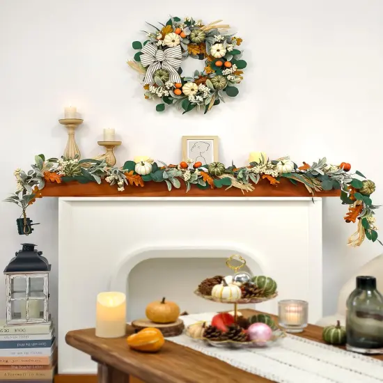 6ft Fall Garland with Lights {2}
