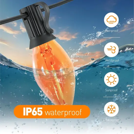 10FT Halloween Orange LED String Lights with Black Wire {5}