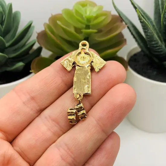 Enamel Kimono with Slippers Charms, 31x22mm {3}