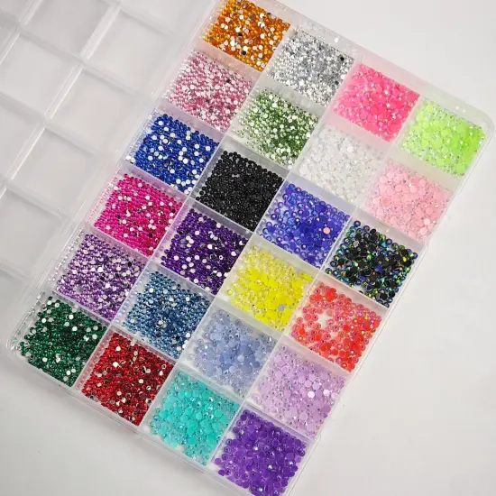 2-3mm Flatback Resin Jelly Rhinestones with 2 Pcs B7000 (Mixed Color) {3}
