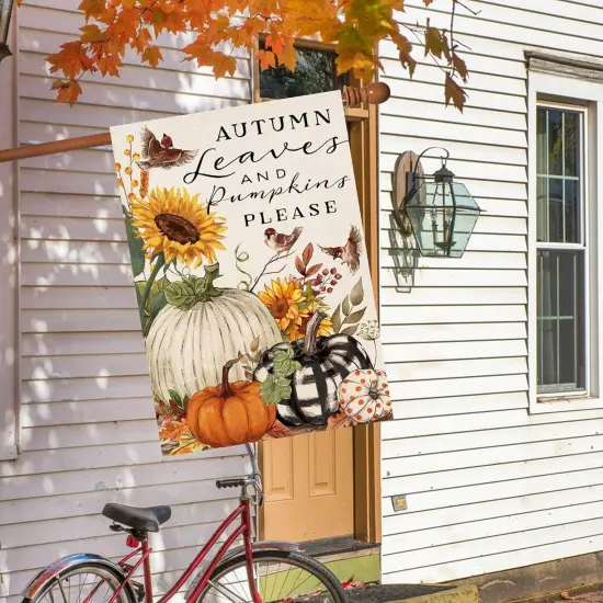 Fall Pumpkins House Flag - 28 x 40 Inch {3}