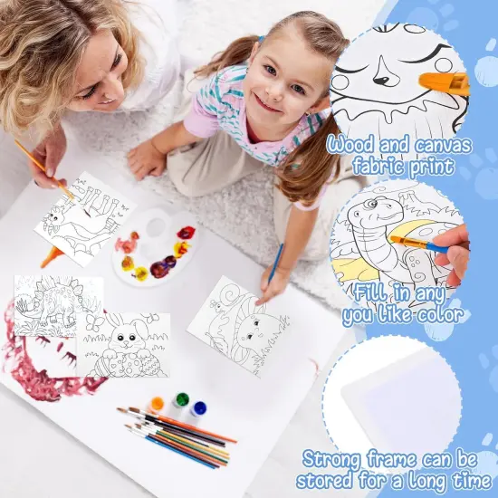 30 Pcs Pre Drawn Stretched Canvas Coloring Pre Drawn Canvas to Paint for Adults {4}