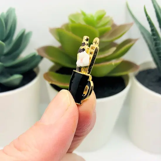 Black Paintbrush Artist Cup Charms, 24x15mm {4}