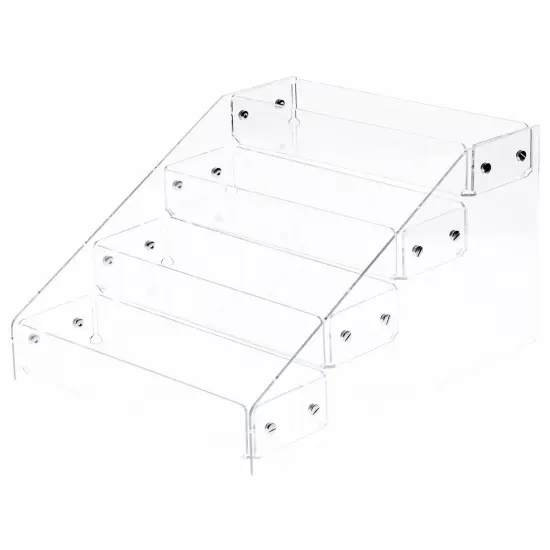 Plymor Clear Acrylic 3-Level Forward-Tilt Card Display Rack {1}