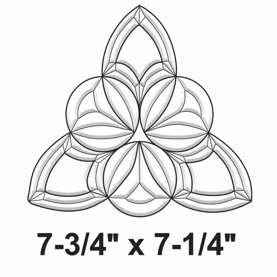 7-3/4" x 7-1/4" Exquisite Clear Glass Celtic Tri-Circle EC827 {2}