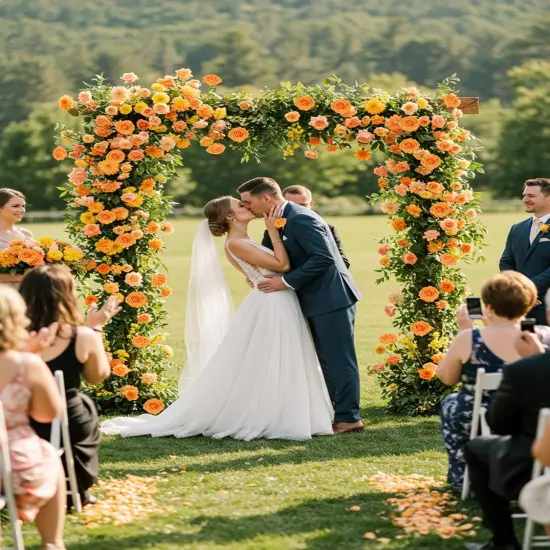 Artificial Rose Flowers 30PCS Real Touch Fake Flowers with Stem Orange Faux {3}