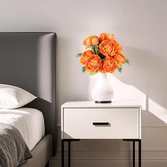 Orange Peonies Artificial Flowers {3}