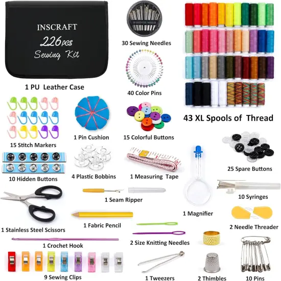 Sewing KIT, 226 PCS Premium Sewing Supplies with 43 XL Thread Spools {2}