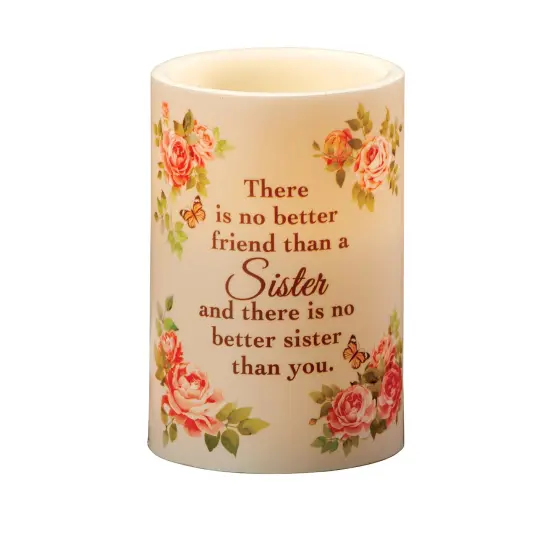 Collections Etc LED Lighted Sentimental Sister Rose Flameless Battery-Operated Candle {2}