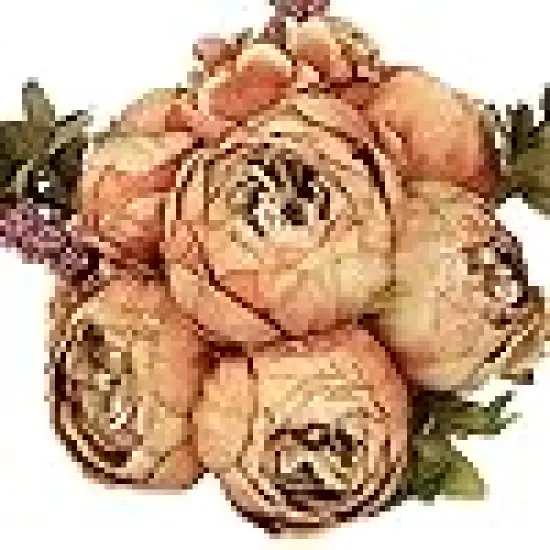 Flojery Silk Peony Bouquet Vintage {1}
