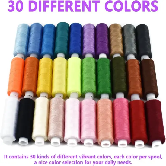 Polyester Sewing Thread, 30 Spools of 250 Yards Each {3}