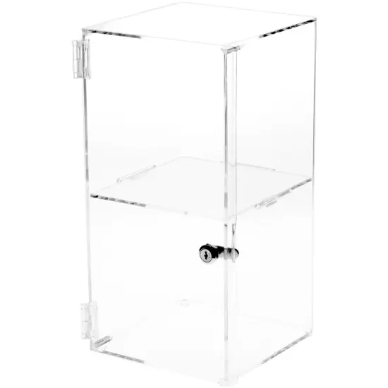 Plymor Clear Acrylic Square Locking Display Case, 1 Shelf {1}