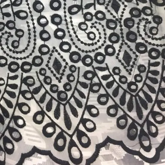 1 Yard Organza Big Border Embroidery Designer Fabric for Dresses 55 Inches Wide {3}