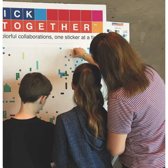 Stick Together Hot Air Balloon Sticker Mosaic, Perfect Collaborative Group Project, For Kids, Adults, Sticker by Number, Includes Poster, Stickers, Color Key, and Instructions. Project is 40&rdquo; x 36&rdquo; {4}